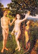 Hugo van der Goes The Fall : Adam and Eve Tempted by the Snake oil